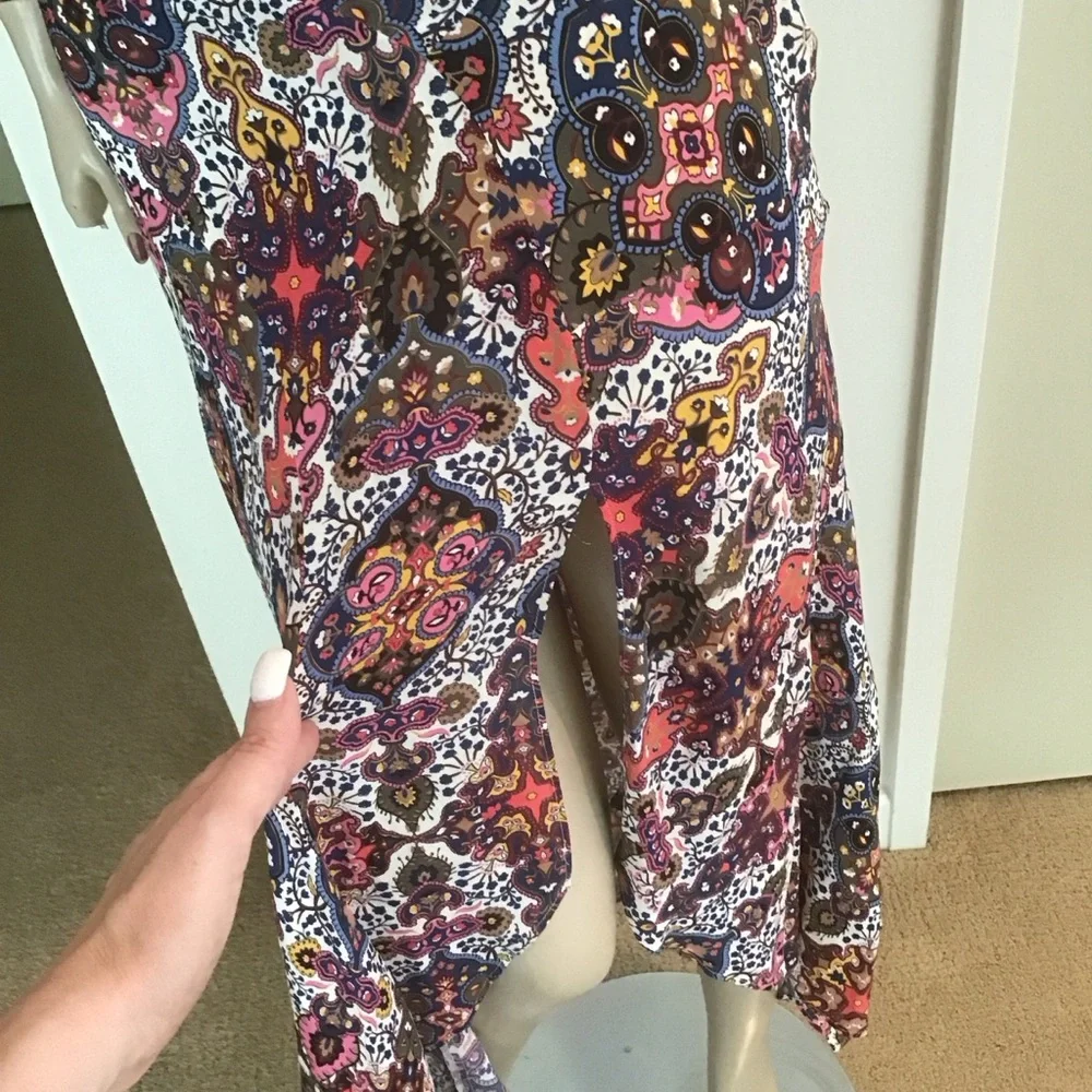 Veronica Beard Crepe Multicolor Mac Tapestry Printed‎ Midi Handkerchief Skirt 6